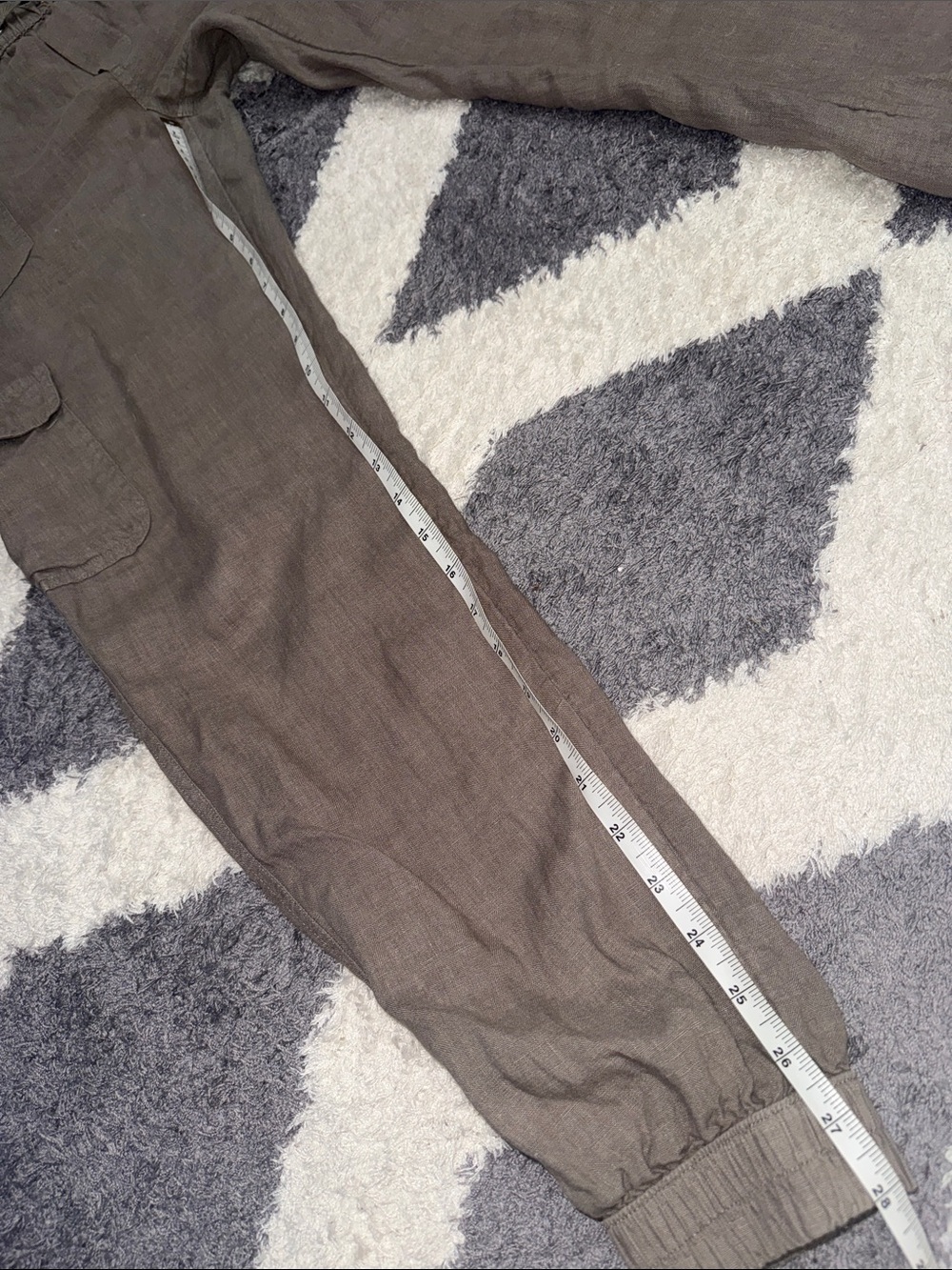 Nicole Miller 100% linen cargo joggers size small - Picture 6 of 10